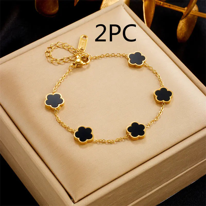 Green Drop Gum Flower Gold Bracelet Jewelry