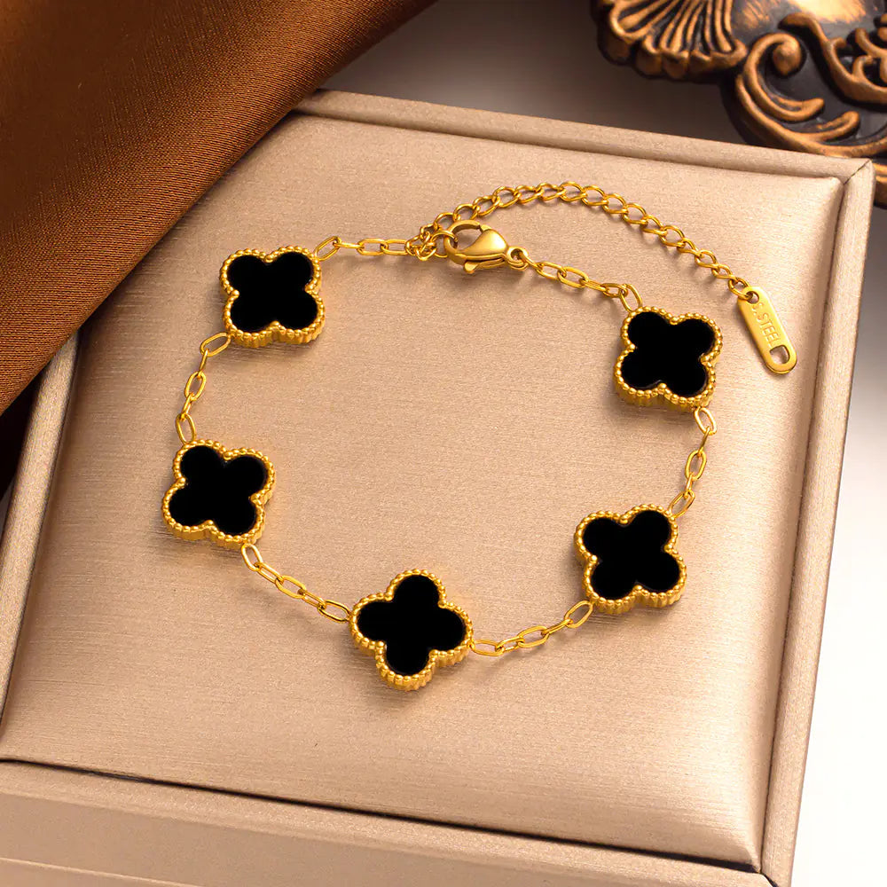 Green Drop Gum Flower Gold Bracelet Jewelry